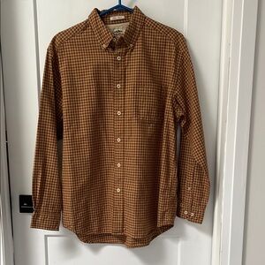 Brown Checkered Men's Oxford Shirt